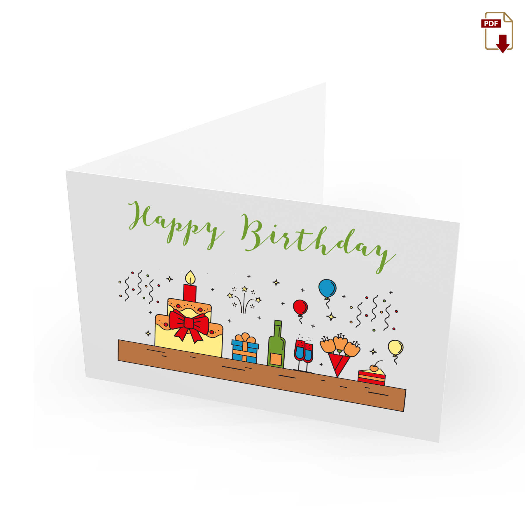 Flaschengeist-Geschenkgutschein-3DKarte-Geburtstag Geschenkgutschein Happy Birthday