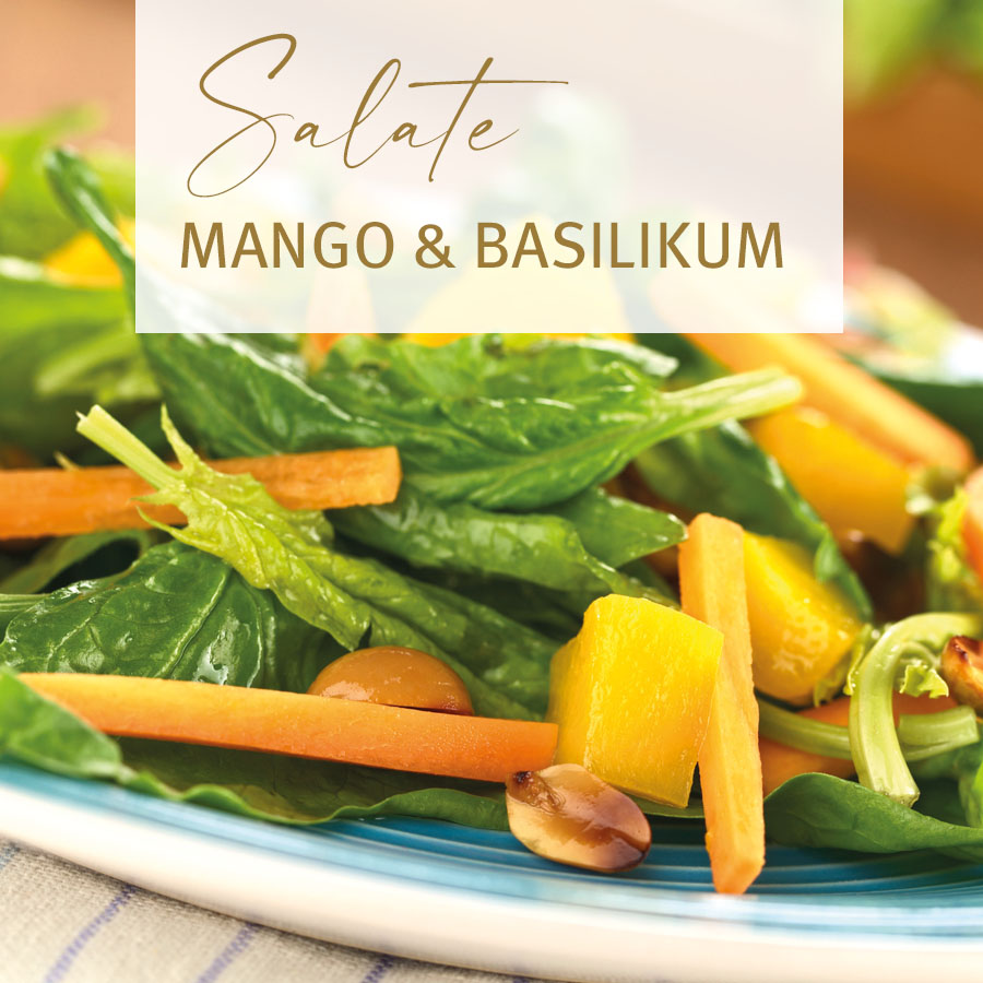 Salate-Mango-Basilikum